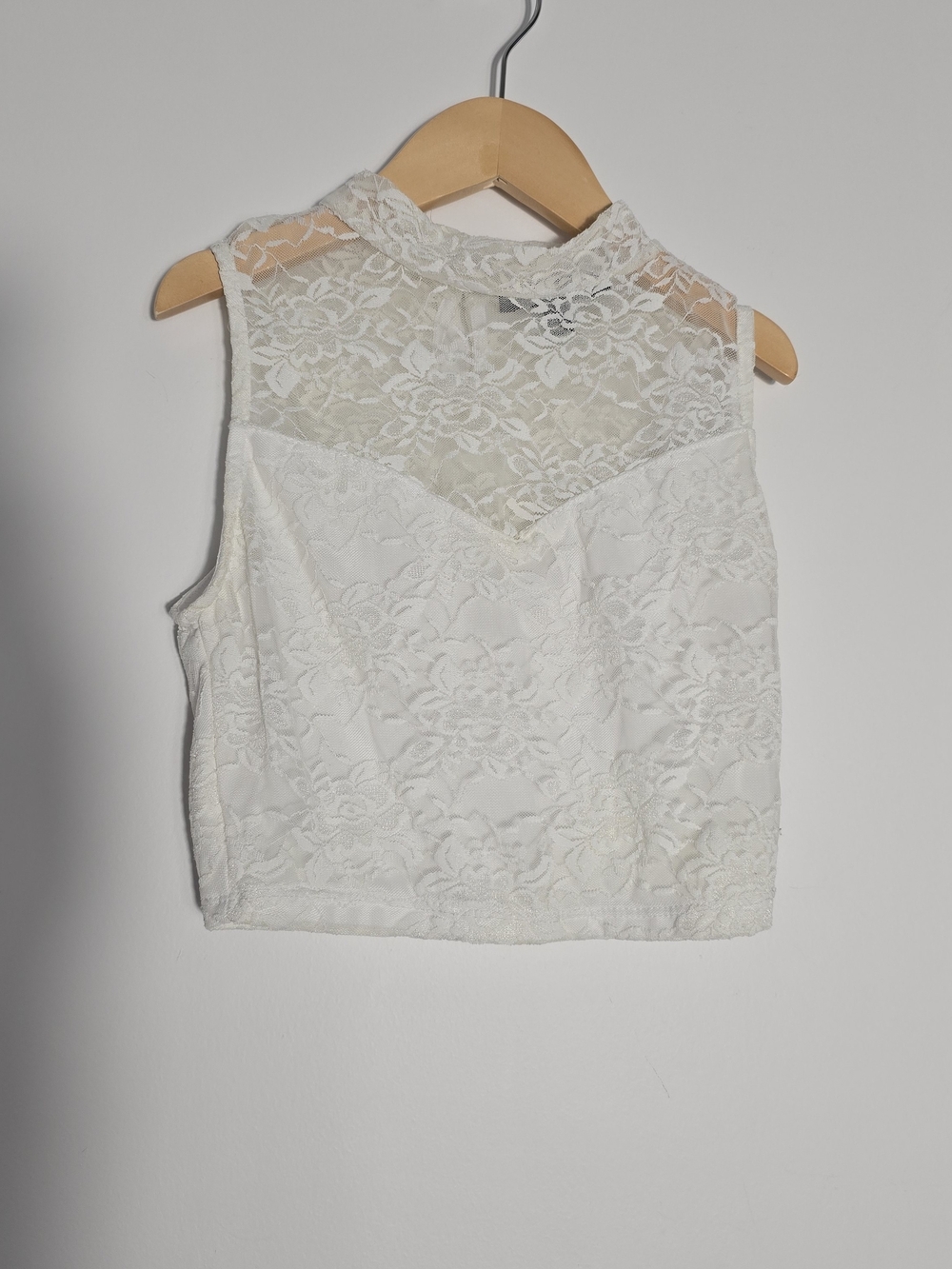 Lace High-Neck Ivory Camisole